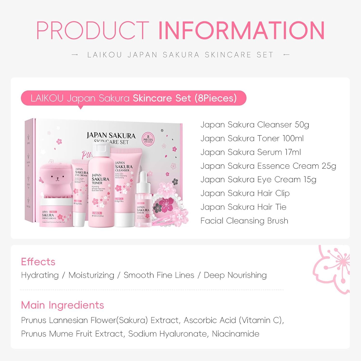 LAIKOU JAPAN SAKURA SKINCARE SET -PURE PERFECTION - Image 9