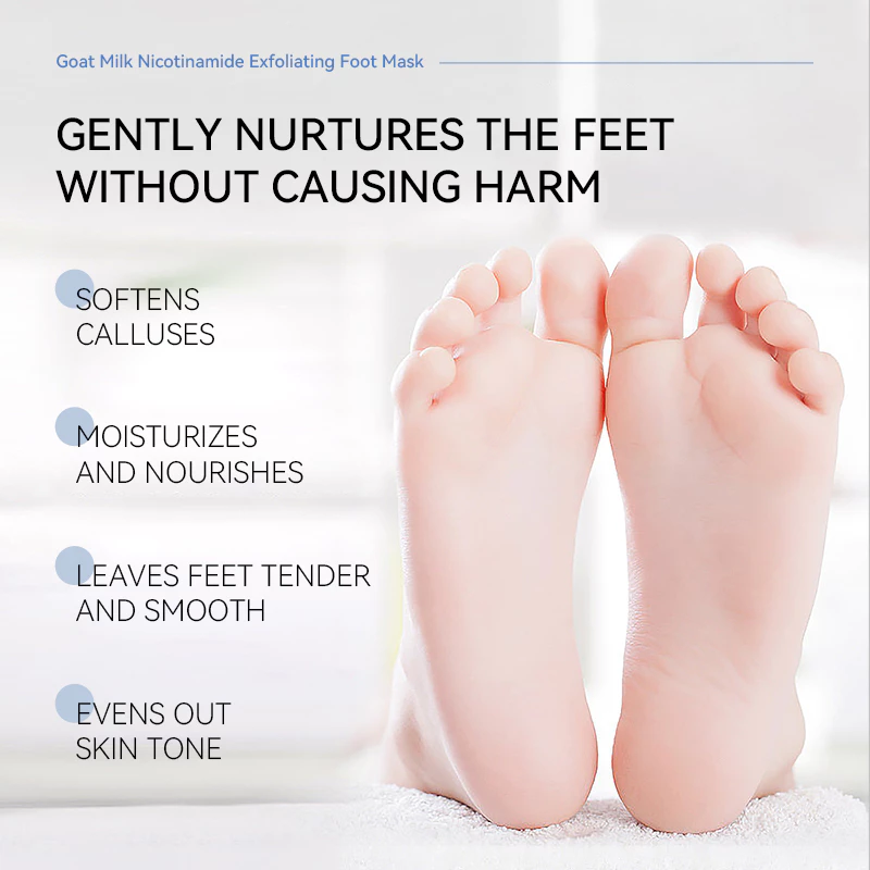 QUIYUM GOAT MILK NICOTINAMIDE EXFOLIATING FOOT MASK - Image 7