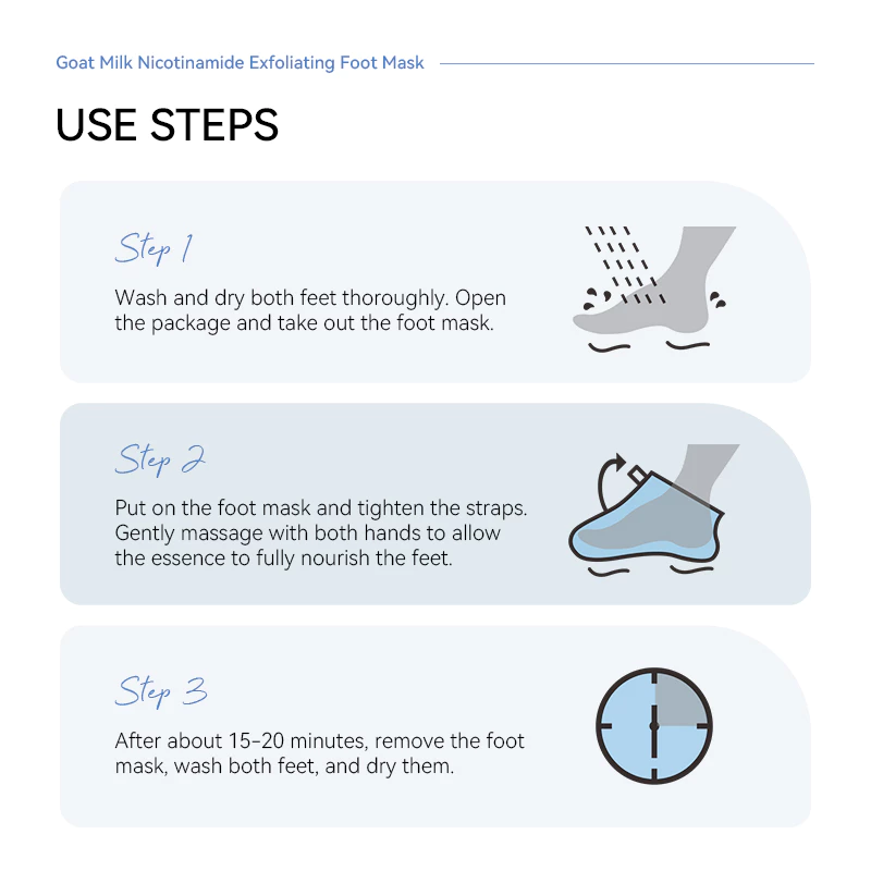 QUIYUM GOAT MILK NICOTINAMIDE EXFOLIATING FOOT MASK - Image 4