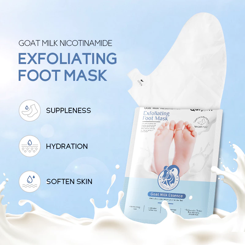 QUIYUM GOAT MILK NICOTINAMIDE EXFOLIATING FOOT MASK - Image 2